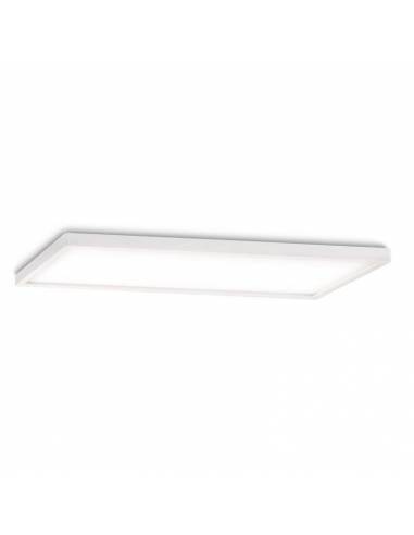 Plafón LED, modelo SLLIM, rectangular, de 56W, color blanco. Luz neutra (blanca).