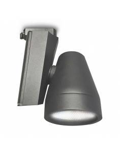 Foco led para carril, modelo TRACK.06. Proyector de 30W, forma cónica. Color gris. 2