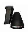 Foco led para carril, modelo TRACK.06. Proyector de 30W, forma cónica. Color negro.