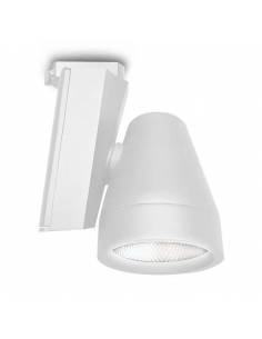 Foco led para carril, modelo TRACK.06. Proyector de 30W, forma cónica. Color blanco. 2
