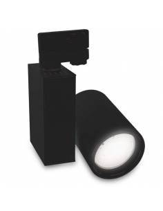 Foco led para carril, modelo TRACK.07. Proyector de 30W, forma cilíndrica. Color negro. 2