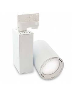 Foco led para carril, modelo TRACK.07. Proyector de 30W, forma cilíndrica. Color blanco. 2
