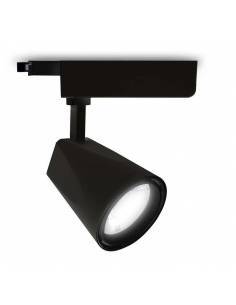 Foco led para carril, modelo TRACK.08. Proyector de 30W, forma cónica. Color negro. 2