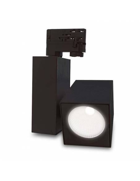Foco led para carril trifásico PHILIPS, TRACK.10, proyector de 35W. Color negro. Luz neutra (blanca)