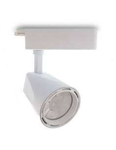 Foco led para carril, modelo TRACK.08. Proyector de 30W, forma cónica. Color blanco. Luz neutra (blanca).