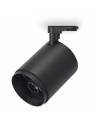 Foco led carril trifásico, TRACK.CONCENTRA, proyector de 12W. Color negro.