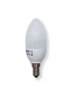 Bombilla de bajo consumo PRILUX VELA de 7W, rosca casquillo E14.