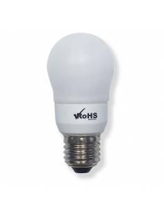 Bombilla de bajo consumo PRILUX ESFÉRICA de 9W, rosca casquillo E27.