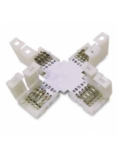 Conector en forma de cruz con cuatro conectores de 5PIN para tiras de led de 12V y 24V RGBW. 2