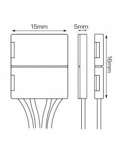 Conector simple con 4 pines y cable para conexión tiras de led 12V y 24V RGB. 2