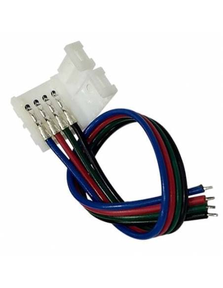 Conector simple con 4 pines y cable para conexión tiras de led 12V y 24V RGB.