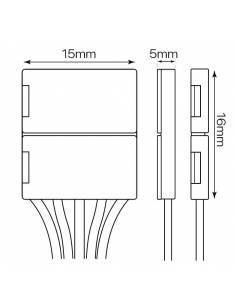 Conector simple con 5 pines y cable para conexión tiras de led 12V y 24V RGBW. 2
