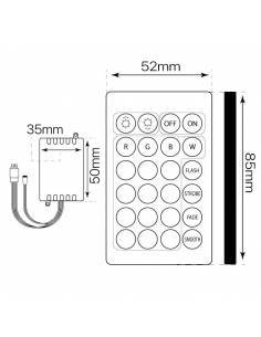 SET CONTROLADOR con Mando y driver 12V para TIRAS LED 24V de 60LED/m. RGB. 2