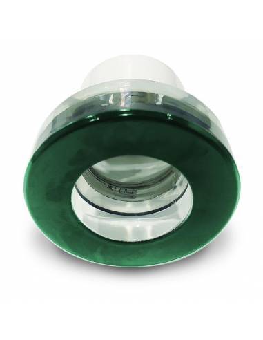 Aro empotrable de CRISTAL redondo, para bombillas GU10. Color verde esmeralda.