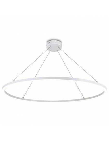Luminaria colgante de Aro de luz led. Lámpara anillo de luz. Potencia de 60W. Carcasa color blanca.