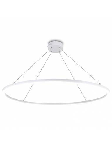 Luminaria colgante de Aro de luz led. Lámpara anillo de luz. Potencia de 60W. Carcasa color blanca. Luz blanca neutra.