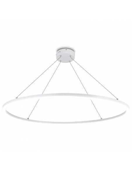 Luminaria colgante de Aro de luz led. Lámpara anillo de luz. Potencia de 60W. Carcasa color blanca. Luz blanca neutra.