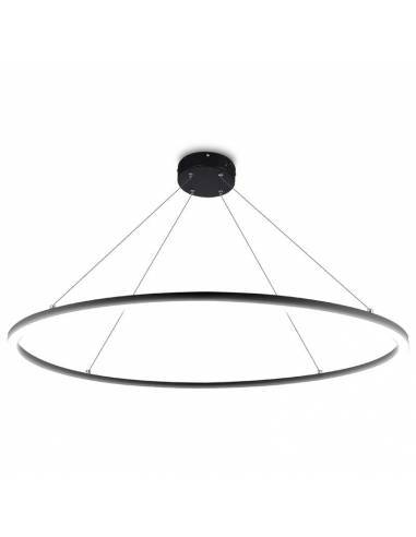 Luminaria colgante de Aro de luz led. Lámpara anillo de luz. Potencia de 60W. Carcasa color negro. Luz neutra blanca.