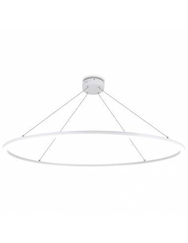 Luminaria colgante de Aro de luz led. Lámpara anillo de luz. Potencia de 85W. Carcasa color blanca. Luz blanca neutra.