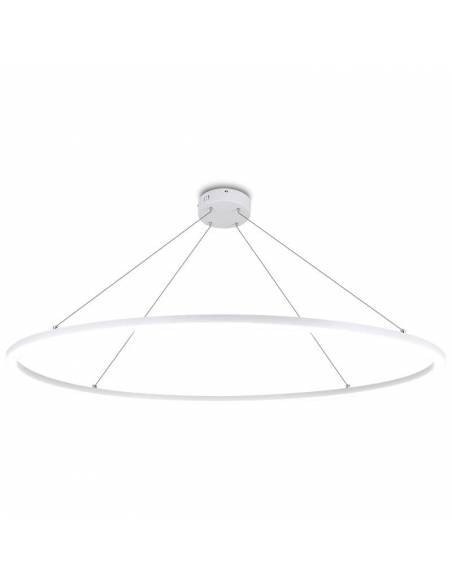 Luminaria colgante de Aro de luz led. Lámpara anillo de luz. Potencia de 85W. Carcasa color blanca. Luz blanca neutra.