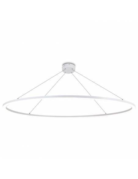 Luminaria colgante de Aro de luz led. Lámpara anillo de luz de 120 cms de diámetro. Potencia de 100W. Carcasa color blanca.