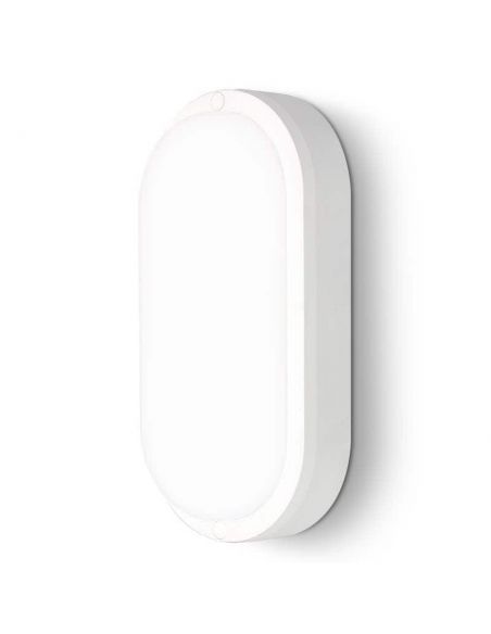Plafón oval TRAZO de 15W Blanco. Para superficie en pared o techo. Luz blanca.