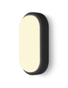 Plafón oval TRAZO de 15W Blanco. Para superficie en pared o techo. Color negro. 2