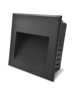 VULCAN-4, baliza LED CUADRADA grande, empotrable para exterior o interior. Modelo en color antracita.