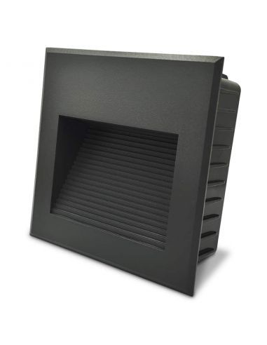 VULCAN-4, baliza LED CUADRADA grande, empotrable para exterior o interior. Modelo en color antracita.