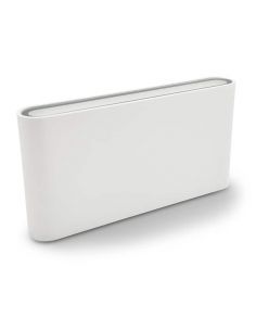 DEMON-2, aplique LED exterior para pared de dos luces. Carcasa en color blanca.
