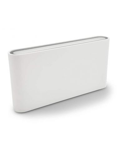 DEMON-2, aplique LED exterior para pared de dos luces. Carcasa en color blanca.