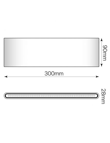 DEMON-3, aplique LED exterior para pared de dos luces. Medidas y dimensiones.