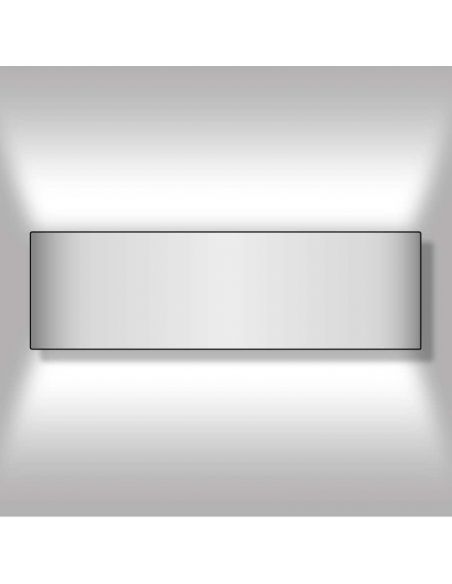 DEMON-3, aplique LED exterior para pared de dos luces. Carcasa en color marrón. Infografía con luz blanca (neutra).
