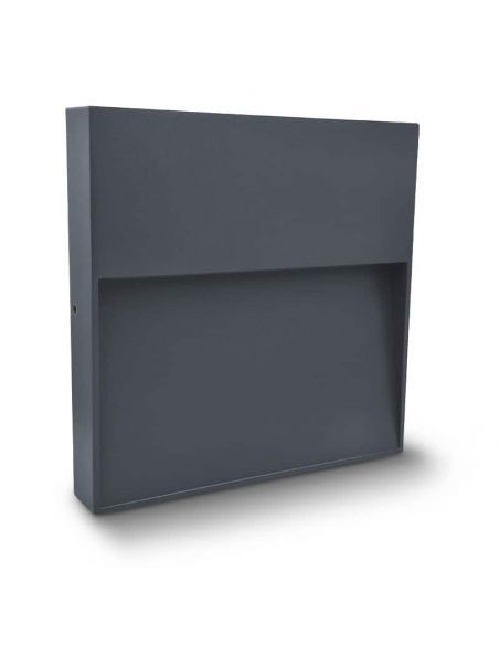 Aplique LED exterior, STRATOR-2 cuadrado de color Antracita, perfil estrecho.