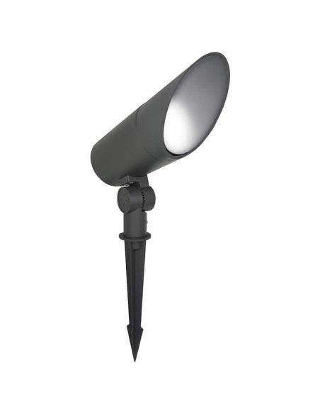 Foco proyector COBRA GU10 con estaca puntiaguda pincho. Color Antracita. LUZ blanca neutra.