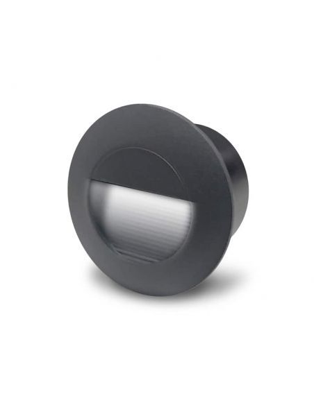 VULCAN-1, baliza LED empotrable para exterior o interior. Modelo en color antracita. LUZ blanca neutra.