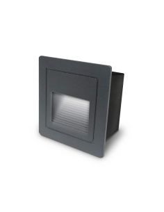 VULCAN-2, baliza LED CUADRADA empotrable para exterior o interior. Modelo en color antracita. 2