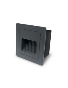 VULCAN-2, baliza LED CUADRADA empotrable para exterior o interior. Modelo en color antracita.