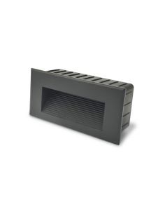 VULCAN-3, baliza LED RECTANGULAR empotrable para exterior o interior. Modelo en color antracita.