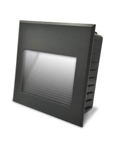 VULCAN-4, baliza LED CUADRADA grande, empotrable para exterior o interior. Modelo en color antracita. 2