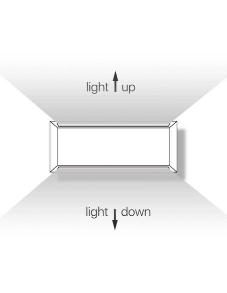 Aplique de pared, HAMMER LED color marrón, luz dual 2x12W. Efecto de luz dual.