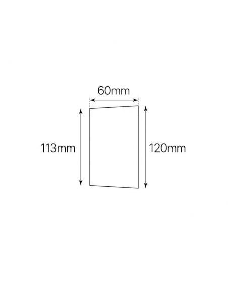 Aplique de pared, HAMMER LED color marrón, luz dual 2x12W. Medidas laterales.
