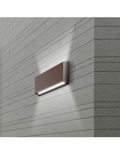 Aplique de pared, HAMMER LED color marrón, luz dual 2x12W. 2