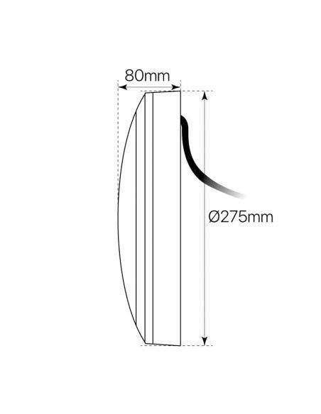 Aplique de pared LED, LEVANTE-2. Medidas y dimensiones.