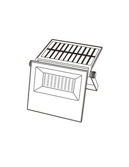 Proyector LED Solar, LOGAN de 60W. Dibujo técnico.