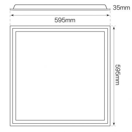 Panel LED 60x60 modelo VISIÓN 40W. Medidas y dimensiones.
