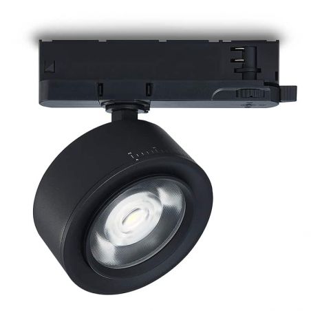 Foco led para carril trifásico, TRACK.30, proyector de 15W, color negro.