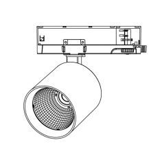 Foco led para carril trifásico, TRACK.31, proyector de 15W, color blanco. Luz regulable. 2