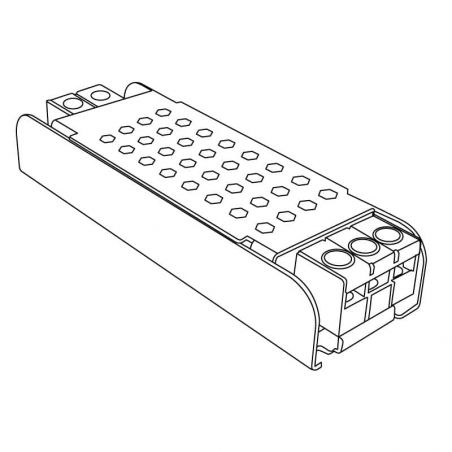 Transformador para tira de led de 24V. Driver con grado de protección IP20 de 36W. Dibujo técnico.