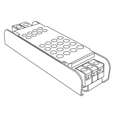 Transformador para tira LED de 24V, Driver IP20 potencia de 60W. Dibujo técnico.